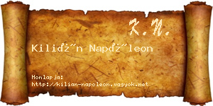 Kilián Napóleon névjegykártya